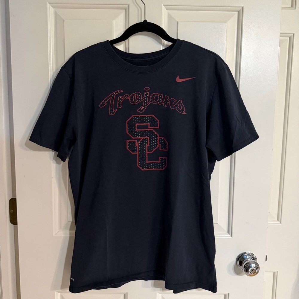 Nike Black and Red USC Trojans Dri-Fit Tee